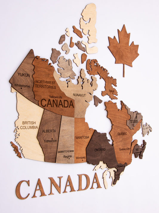 Wooden CANADA Map Full Packed