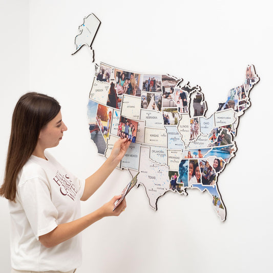 Wooden USA - 50 States Photo Map (Made in USA)