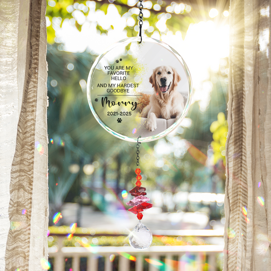 Personalized Pet Memorial Sun Catcher Crystal Ornament