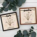 Custom Birth Month Flowers Sign, First Mom Now Grandma Gift, Gift for Mom and Grandma MS22 - 19Gifts