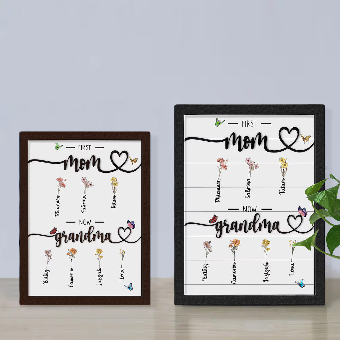 Custom Birth Month Flowers Sign, First Mom Now Grandma Gift, Gift for Mom and Grandma MS24 - 19Gifts