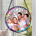 Custom Family Photo Stained Glass Suncatcher, Family Portrait Personalized, Family Suncatcher Couple Portrait Photo Stained Glass Suncatcher SC117 - 19Gifts