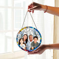 Custom Family Photo Stained Glass Suncatcher, Family Portrait Personalized, Family Suncatcher Couple Portrait Photo Stained Glass Suncatcher SC117 - 19Gifts