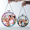 Custom Family Photo Stained Glass Suncatcher, Family Portrait Personalized, Family Suncatcher Couple Portrait Photo Stained Glass Suncatcher SC117 - 19Gifts