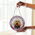 Custom Pet Portrait Stained Glass Suncatcher, Stained Glass Dog Memorial, Sympathy Gifts	SC121 - 19Gifts