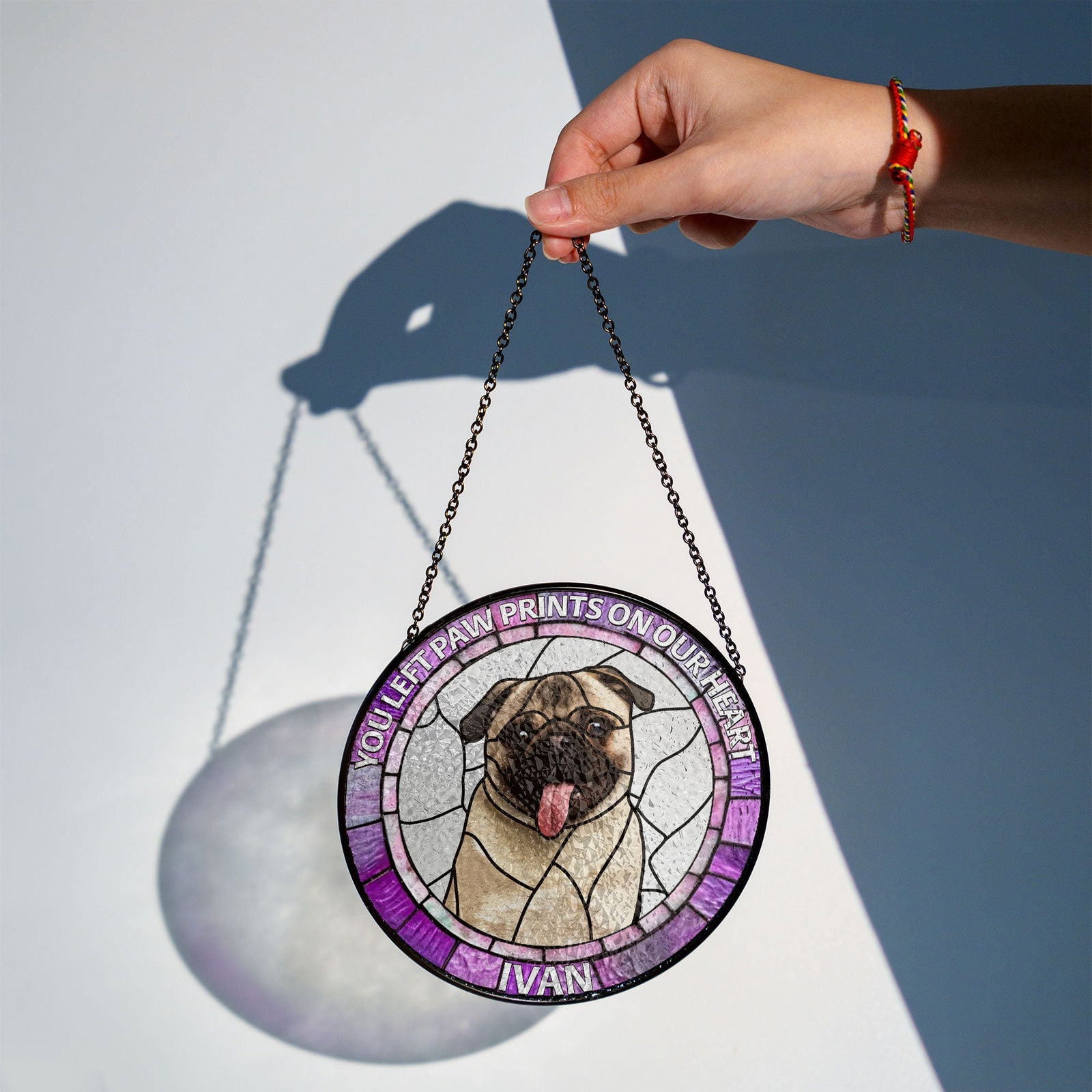 Custom Pet Portrait Stained Glass Suncatcher, Stained Glass Dog Memorial, Sympathy Gifts	SC121 - 19Gifts