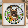 Custom Pet Portrait Stained Glass Suncatcher, Stained Glass Dog Memorial, Sympathy Gifts SC123 - 19Gifts