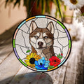 Custom Pet Portrait Stained Glass Suncatcher, Stained Glass Dog Memorial, Sympathy Gifts SC123 - 19Gifts