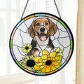 Custom Pet Portrait Stained Glass Suncatcher, Stained Glass Dog Memorial, Sympathy Gifts SC123 - 19Gifts