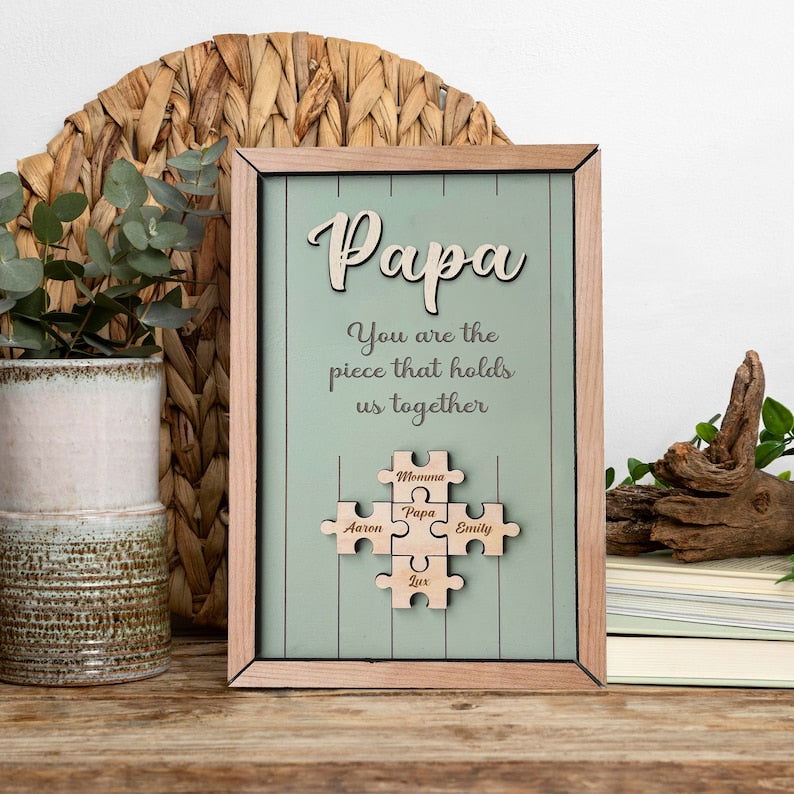Custom Puzzle Piece Sign For Papa, Gifts for Dad, Gifts for Father/Grandpa, Unique Personalized Father Day Gift SD01 - 19Gifts