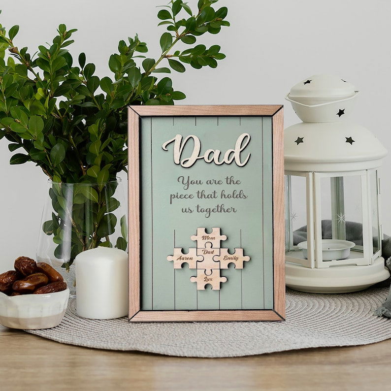 Custom Puzzle Piece Sign For Papa, Gifts for Dad, Gifts for Father/Grandpa, Unique Personalized Father Day Gift SD01 - 19Gifts