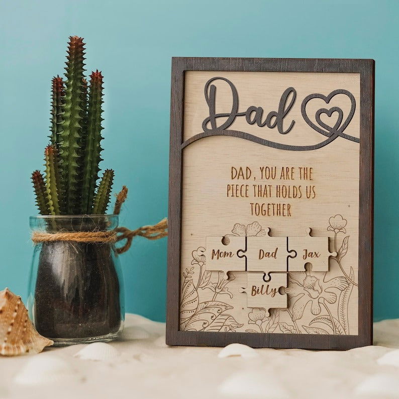 Custom Puzzle Piece Sign For Papa, Gifts for Dad, Gifts for Father/Grandpa, Unique Personalized Father Day Gift SD01 - 19Gifts