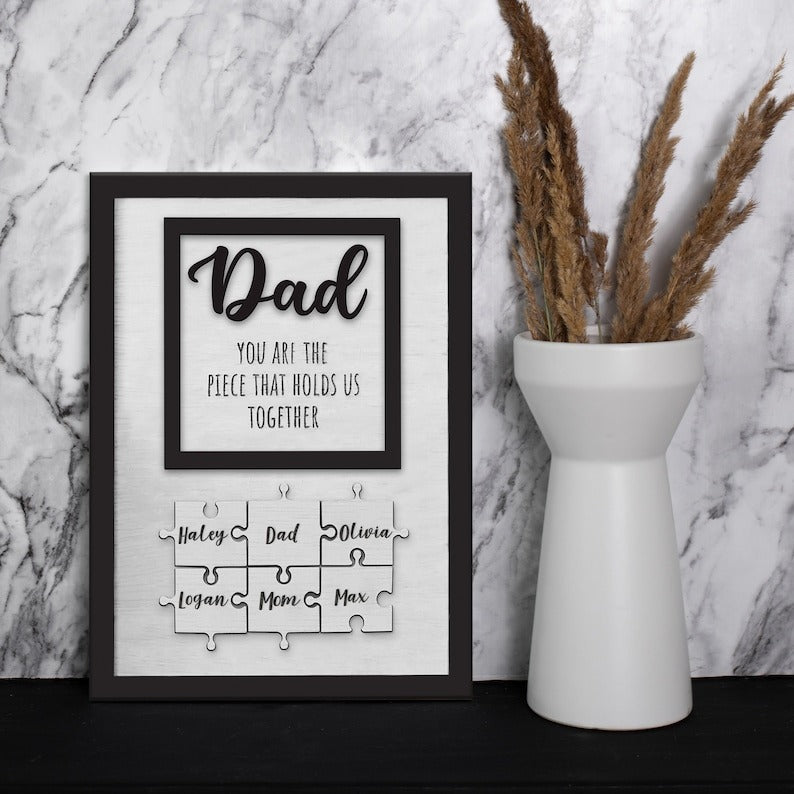 Custom Puzzle Piece Sign For Papa, Gifts for Dad, Gifts for Father/Grandpa, Unique Personalized Father Day Gift SD01 - 19Gifts