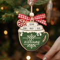 Personalizable Hot Cocoa Christmas Ornament With Family Names, Marshmallow Hot Cocoa Christmas Tree Ornament CF508 - 19Gifts