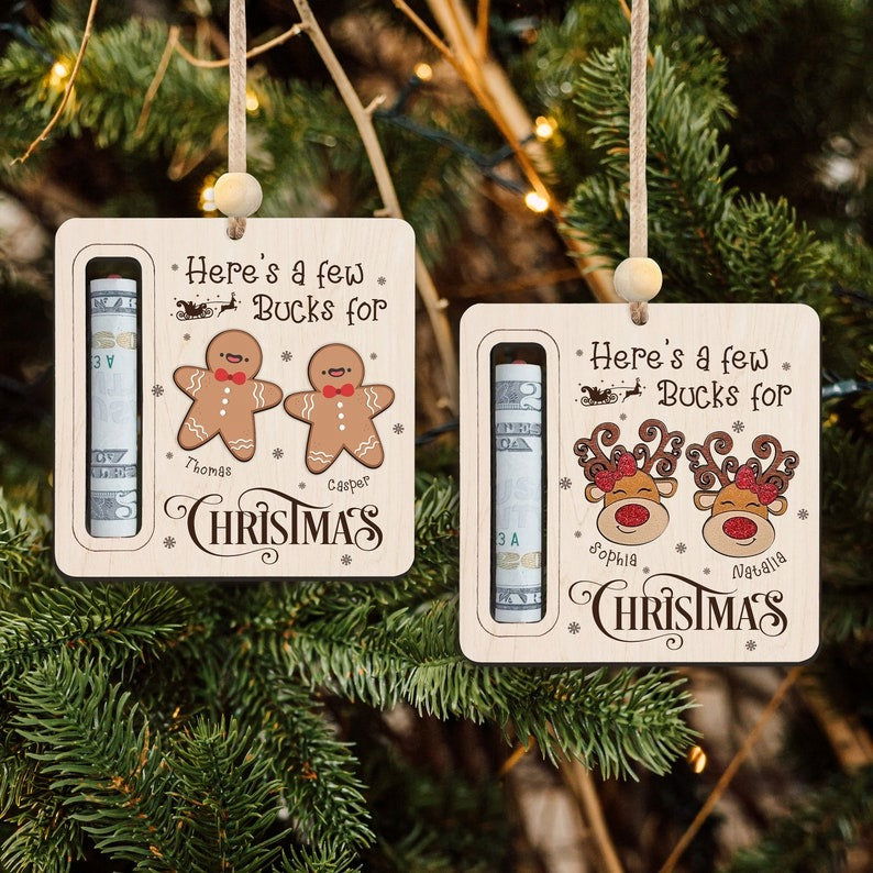Personalized Christmas Money Holder, Here’s A Few Bucks for Christmas, Money Holder Tree Christmas Gifts, CF32 - 19Gifts