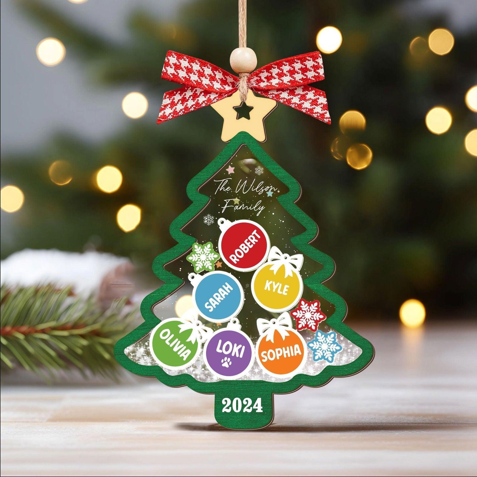 Personalized Family Shaker Ornament, Custom Family Christmas Tree Ornament CF648 - 19Gifts