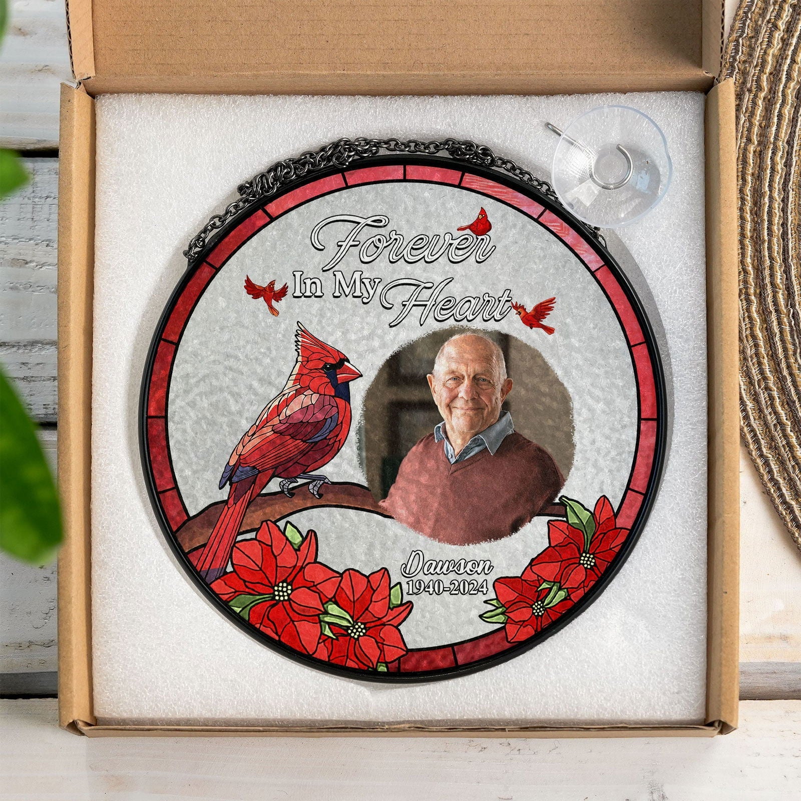 Personalized Memorial Photo I'm Always With You Stained Glass Suncatcher SC126 - 19Gifts