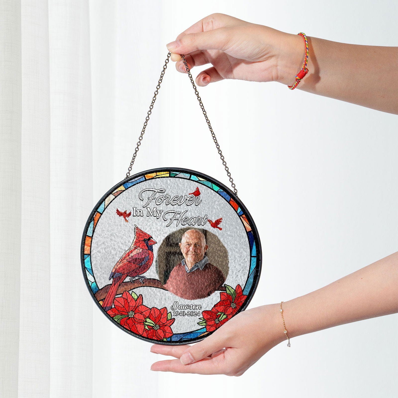 Personalized Memorial Photo I'm Always With You Stained Glass Suncatcher SC126 - 19Gifts