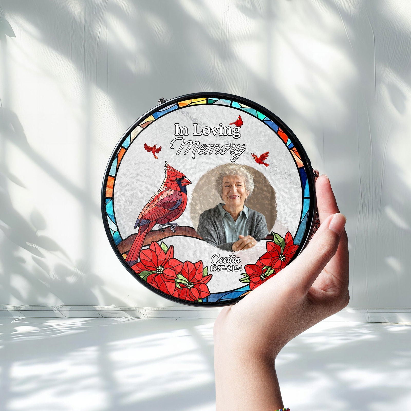 Personalized Memorial Photo I'm Always With You Stained Glass Suncatcher SC126 - 19Gifts