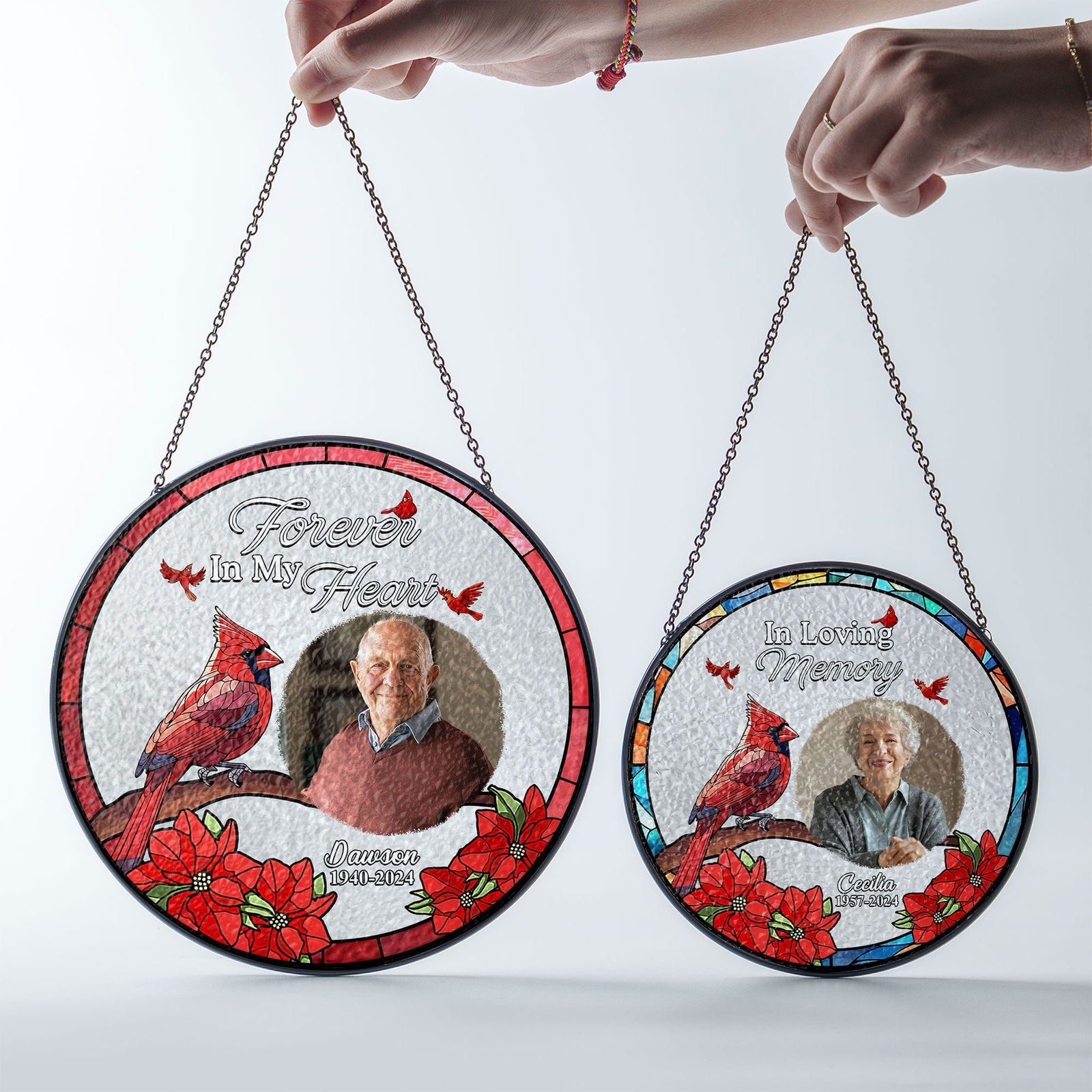 Personalized Memorial Photo I'm Always With You Stained Glass Suncatcher SC126 - 19Gifts
