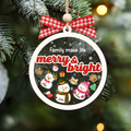 Personalized Shaker Snowman Christmas Ornaments for Family Members, Pet Dog Cat CF147 - 19Gifts