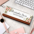 Plate Acrylic For Desk, Custom Floral Desk Name Plate, Acrylic Floral Desk Name Plate TD81-50 - 19Gifts