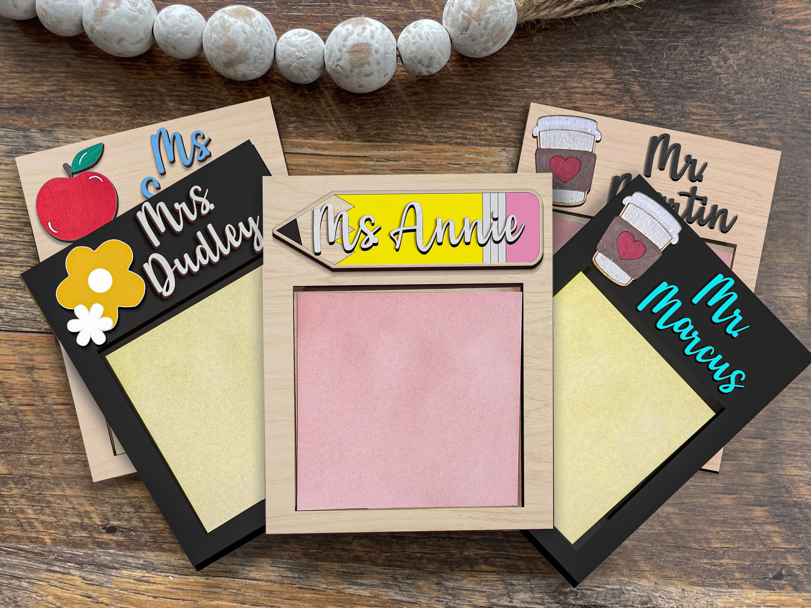 Sticky Note Holder for Teacher Appreciation Gift, Personalized Teacher Gift, Note Pad Holder, Custom School Gift, Note Holder SN04 - 19Gifts