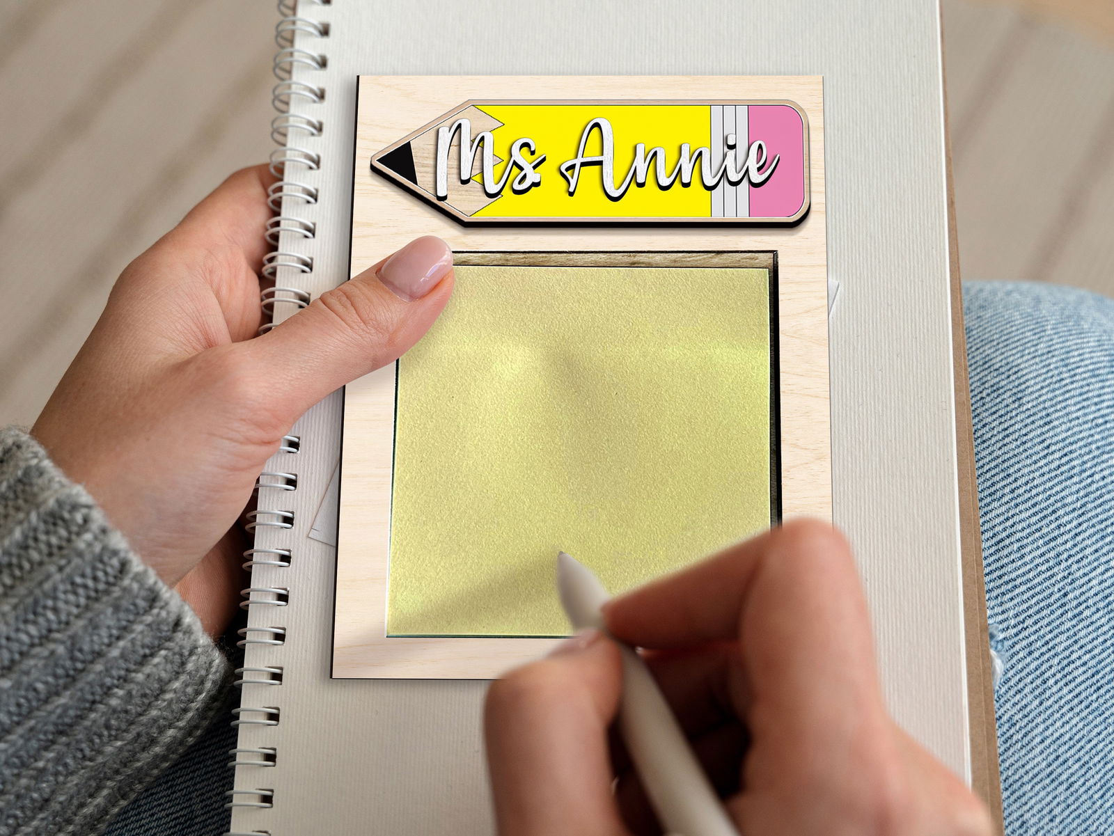 Sticky Note Holder for Teacher Appreciation Gift, Personalized Teacher Gift, Note Pad Holder, Custom School Gift, Note Holder SN04 - 19Gifts