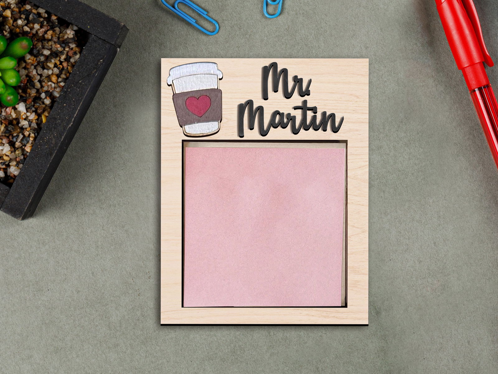 Sticky Note Holder for Teacher Appreciation Gift, Personalized Teacher Gift, Note Pad Holder, Custom School Gift, Note Holder SN04 - 19Gifts