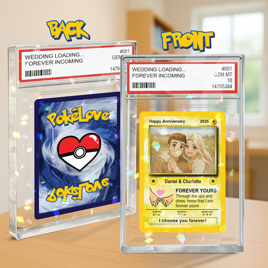 Custom Photo Anime Gift for Couple,  Pokelover Card Gift AT12